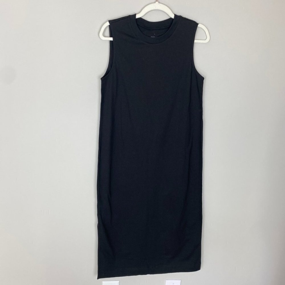 Everlane Midi Sleeveless Dress Black Womens Small Basic Minimalist‎